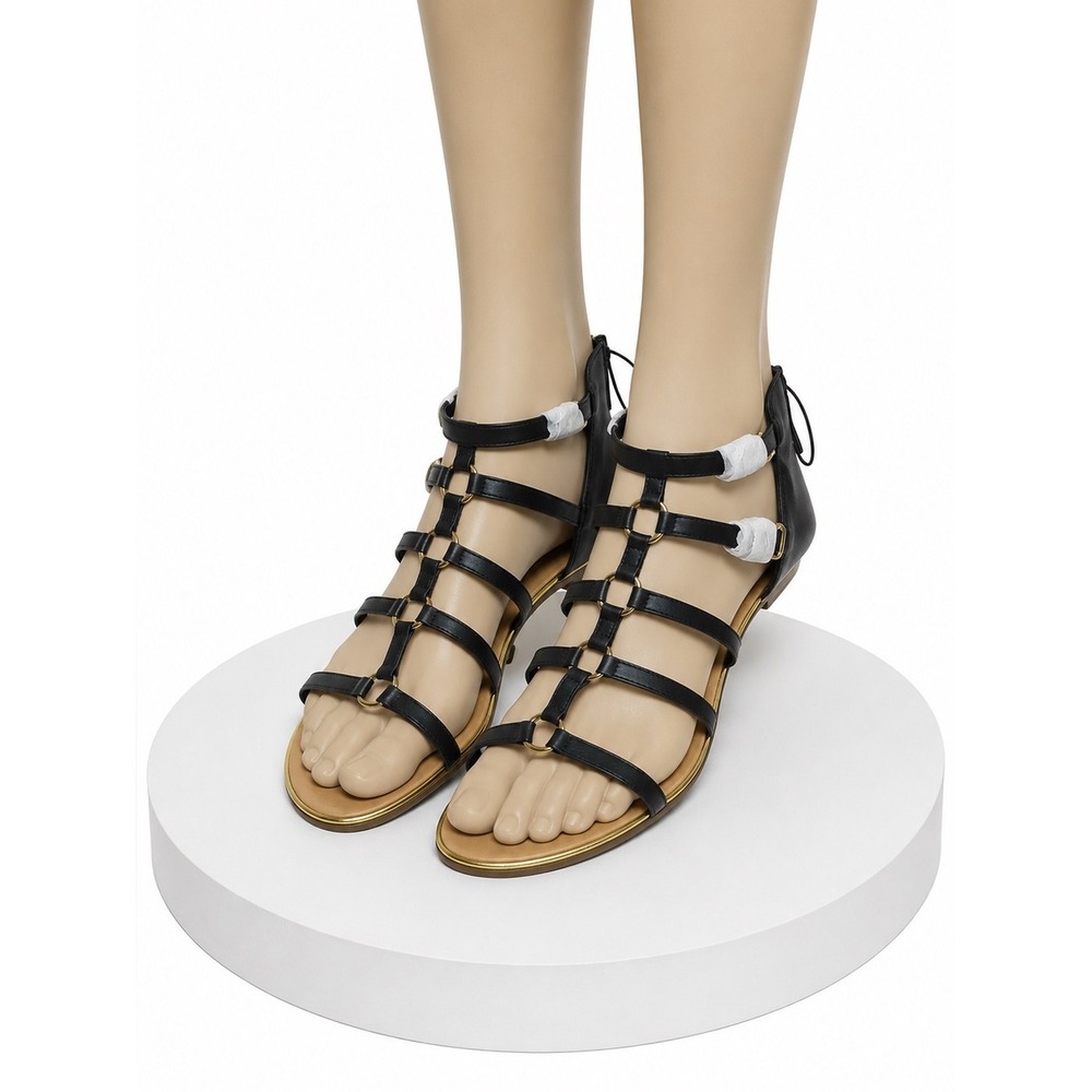 New Report Marina Gladiator Sandals‎ Gold Hardware Strappy Flat Shoes Womens 10